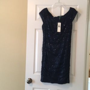 NWT Sparkly Navy Cocktail by Lauren
